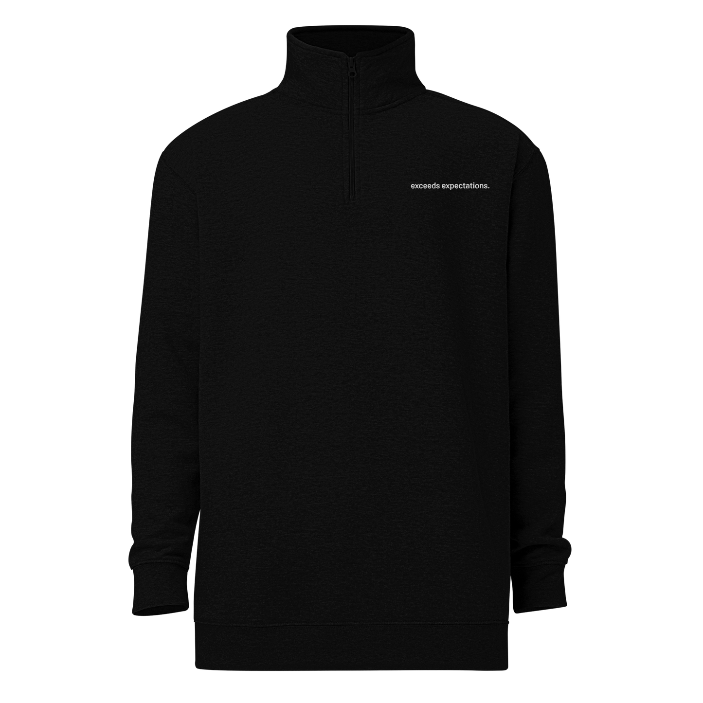 'exceeds expectations' embroidered quarter-zip