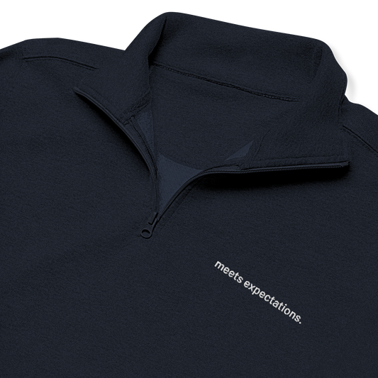 'meets expectations.' embroidered quarter-zip