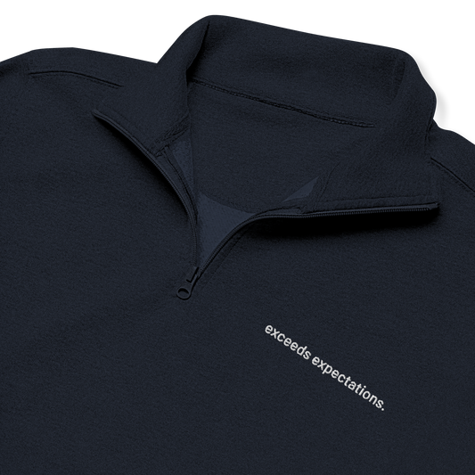 'exceeds expectations' embroidered quarter-zip